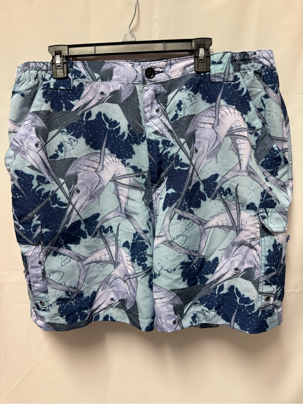 Reel Legends Light Blue & Navy Marlin Swim Shorts